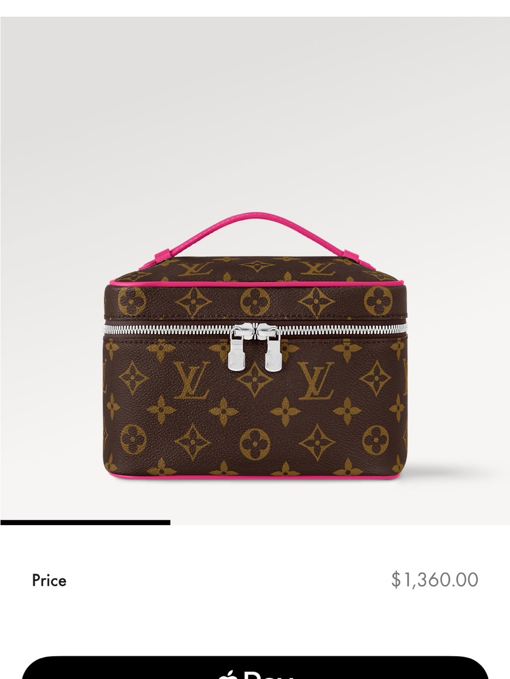 Louis Vuitton Monogram Vanity Case with Pink Trim - Picture 10 of 10